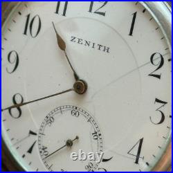 Antique Zenith Pocket Watch Mechanical Swiss Silver 800 Grand Prix Breguet Rare
