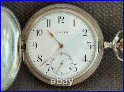 Antique Zenith Pocket Watch Mechanical Swiss Silver 800 Grand Prix Breguet Rare