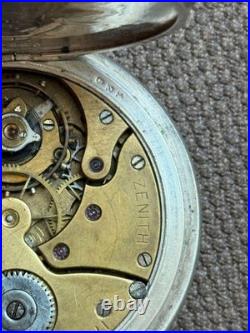 Antique Zenith Pocket Watch Mechanical Swiss Silver 800 Grand Prix Breguet Rare