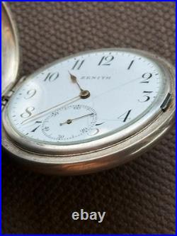 Antique Zenith Pocket Watch Mechanical Swiss Silver 800 Grand Prix Breguet Rare