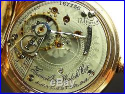 Antique all original 18s Hamilton 927 pocket watch 1902. Very nice Hunter case