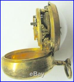 Antique c 1850 EDWARD PRIOR London Triple 3 Case Verge Fusee Pocket Watch REPAIR