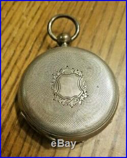 Antique circa 1900 English Pocket Watch Silver Case KEY WIND