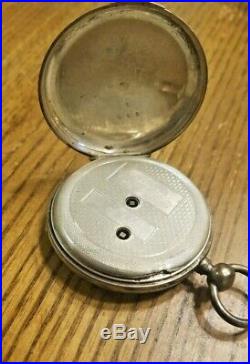 Antique circa 1900 English Pocket Watch Silver Case KEY WIND
