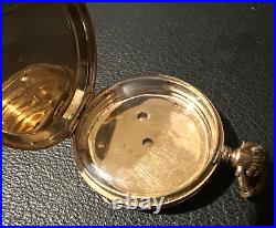 Antique enameled Hunter Case Pocket Watch case 10k solid gold 40mm (case only)
