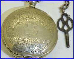 Antique full hunter silver hand engraved case pocket watch, for Ottoman market