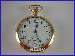 Antique original 18s Elgin Father Time Rail Road pocket watch. 1912. Stag case