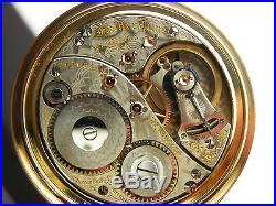 Antique original 18s Elgin Father Time Rail Road pocket watch. 1912. Stag case