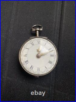 Antique pair case repousse verge fusee pocket watch c. 1782 Josephson London runs