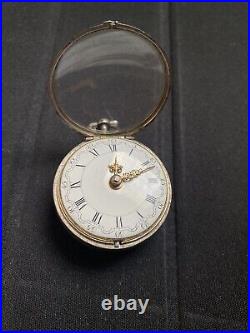 Antique pair case repousse verge fusee pocket watch c. 1782 Josephson London runs