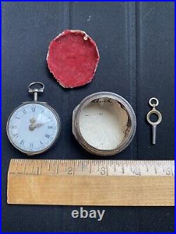Antique pair case repousse verge fusee pocket watch c. 1782 Josephson London runs