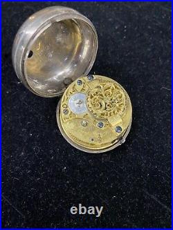 Antique pair case repousse verge fusee pocket watch c. 1782 Josephson London runs