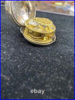 Antique pair case repousse verge fusee pocket watch c. 1782 Josephson London runs