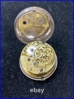 Antique pair case repousse verge fusee pocket watch c. 1782 Josephson London runs