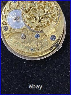 Antique pair case repousse verge fusee pocket watch c. 1782 Josephson London runs