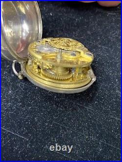 Antique pair case repousse verge fusee pocket watch c. 1782 Josephson London runs