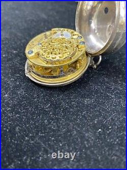 Antique pair case repousse verge fusee pocket watch c. 1782 Josephson London runs