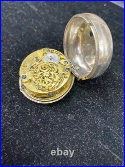 Antique pair case repousse verge fusee pocket watch c. 1782 Josephson London runs