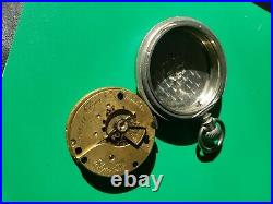 Antique pocket watch cresent drop out case elgin national watch co