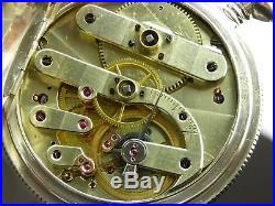 Antique rare Swiss 19j keywind pocket chronometer 1800s. Serviced. Nice case