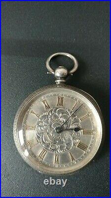 Antique silver case silver dial pocket watch circa 1900-1920