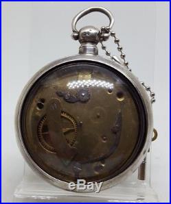 Antique silver paired cased fusee verge W. MORRIS pocket watch 1835 project