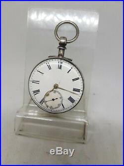 Antique solid silver pair cased fusee London pocket watch 1863 working ref876