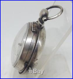 Antique solid silver pair cased verge fusee London pocket watch 1828 working
