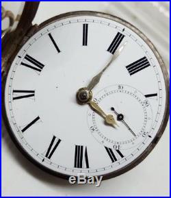 Antique solid silver paired cased fusee H. JACKSON pocket watch 1864 working