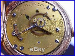 Antique very rare Aurora 18s Chronometer pocket watch 1886 beautiful hunter case