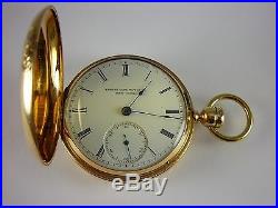 Antique very rare Marion Empire City key wind pocket watch. 14k solid gold case