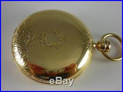 Antique very rare Marion Empire City key wind pocket watch. 14k solid gold case