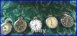 Antq&Vntg Pocket Watch Collec. Lot 11 inHandmade Display Case 10Wx7Lx4D/Read
