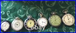 Antq&Vntg Pocket Watch Collec. Lot 11 inHandmade Display Case 10Wx7Lx4D/Read