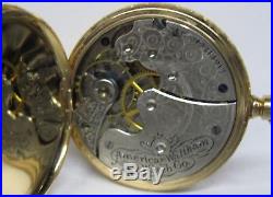 Antque Waltham 14k Solid Gold Ornate Hunter Case Pocket Watch Sharp