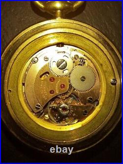 Arnex Pocket Watch VAN WOODS 17 Jewels Gold Tone Case Swiiss Free Shipping