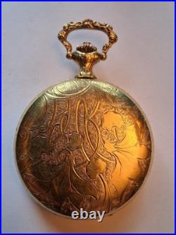 Arnex Swiss Enamel on Gilt Metal Manual-Wind Pocket Watch, 10s, 17j RUNS