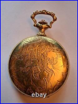 Arnex Swiss Enamel on Gilt Metal Manual-Wind Pocket Watch, 10s, 17j RUNS