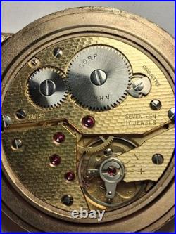 Arnex Swiss Enamel on Gilt Metal Manual-Wind Pocket Watch, 10s, 17j RUNS