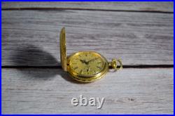 Arnex Swiss Pocket Watch Unitas 6498 17J Manual Wind Vintage Cast Relief Case