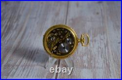 Arnex Swiss Pocket Watch Unitas 6498 17J Manual Wind Vintage Cast Relief Case