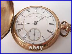 Aurora Watch Co 18 Size Pocket Watch Gf Engraved Hunter Case 17j Running