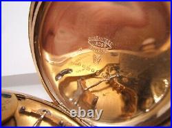 Aurora Watch Co 18 Size Pocket Watch Gf Engraved Hunter Case 17j Running