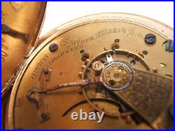 Aurora Watch Co 18 Size Pocket Watch Gf Engraved Hunter Case 17j Running