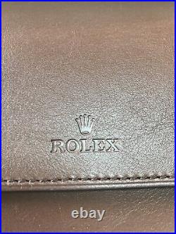 Authentic Rolex 3 Watch leather travel pouch/case Holder? Brown/new In Box