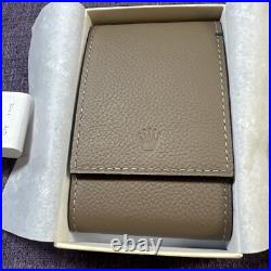 Authentic Rolex taupe gray leather case.travel pouch. Seal in Box? 2025 New Style
