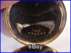 BEAUTIFUL 1895 MINTY 14K SOLID GOLD HUNTING CASE EDGE MERE! CRISP! Nice Watch