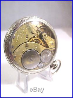 BEAUTIFUL ANTIQUE DISPLAY SALESMAN POCKET WATCH CASE with 12 sz 15 Jewels ELGIN
