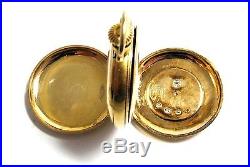 BEAUTIFUL CASE 14K GOLD & DIAMONDS 1915 OMEGA 0S 15J HUNTERS POCKET WATCH