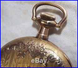 BEAUTIFUL Old Antique ILLINOIS HUNTER'S CASE POCKET WATCH 17 Jewels GOLD FILLED